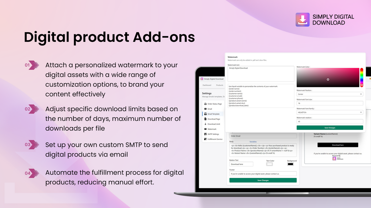 Digital File Stamping and additonal customizations