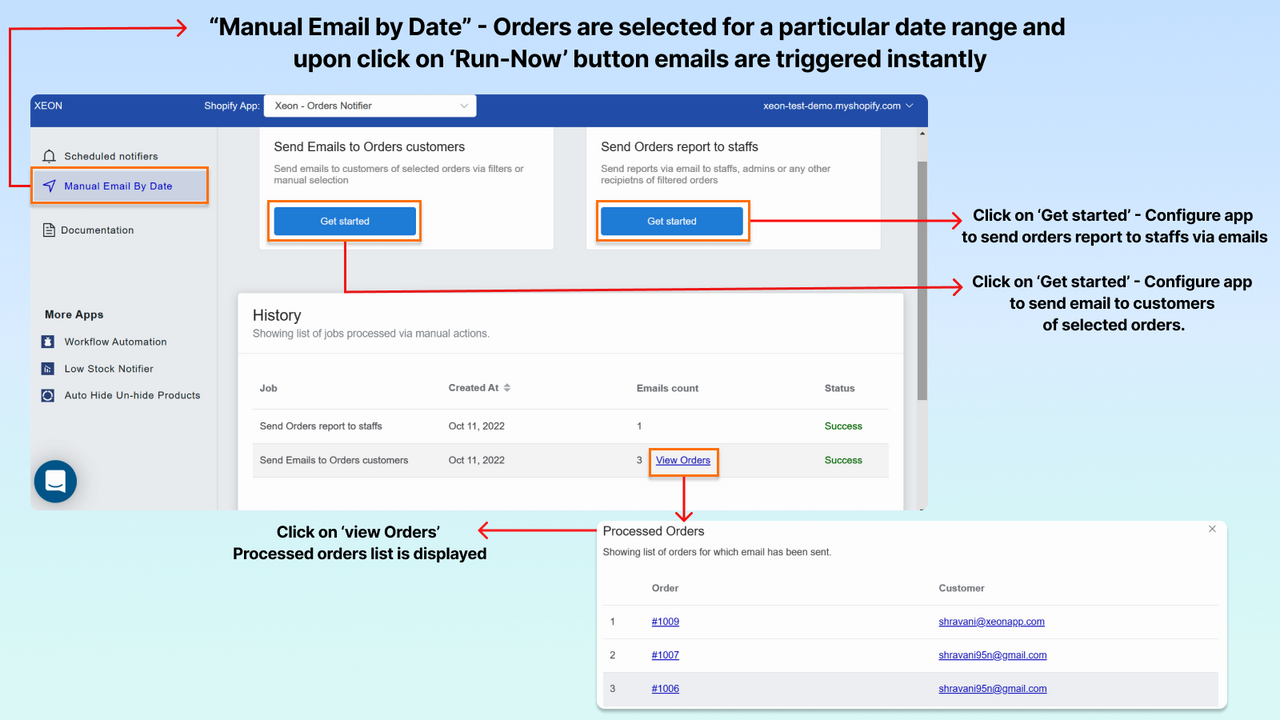 Manual email by date Dashboard