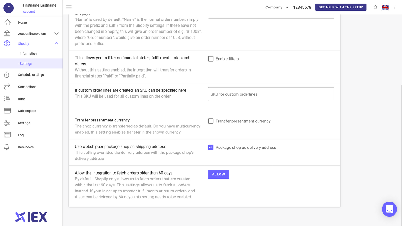 Automatic order handling