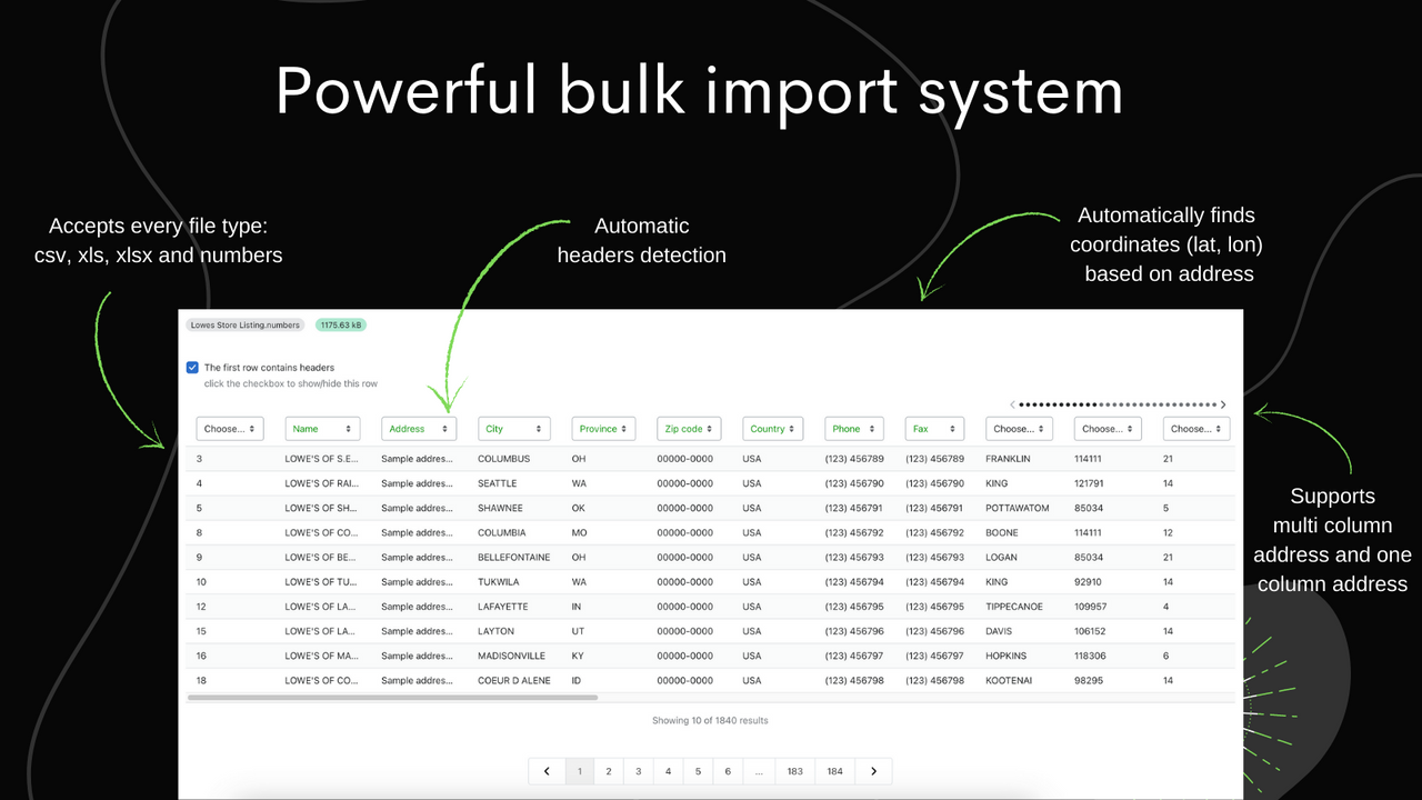 Premium Store Locator - bulk import