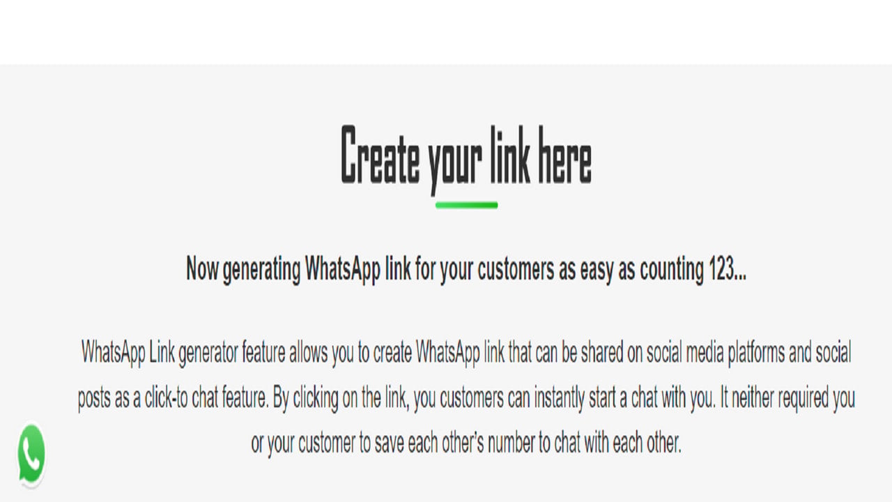 WhatsApp Chat + Link Generator