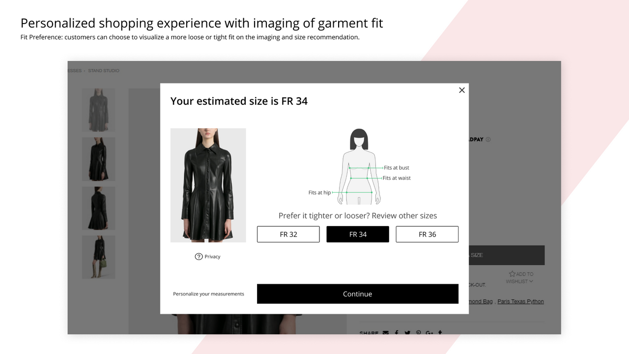 Personalized shopping experience with imaging of garment fit