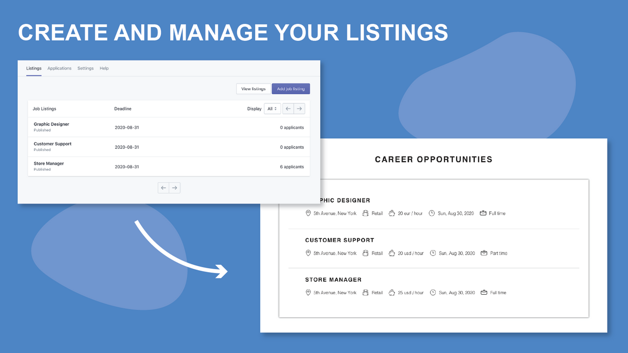 create and manage your listings