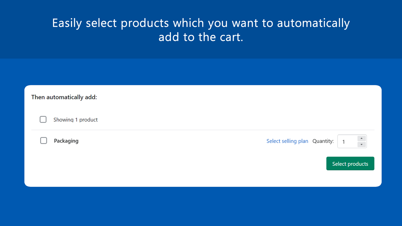 Automatically add products to the cart