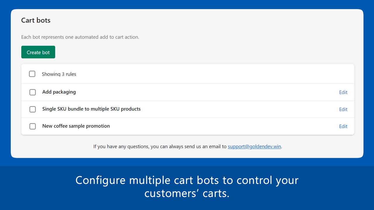 Configure multiple cart bots