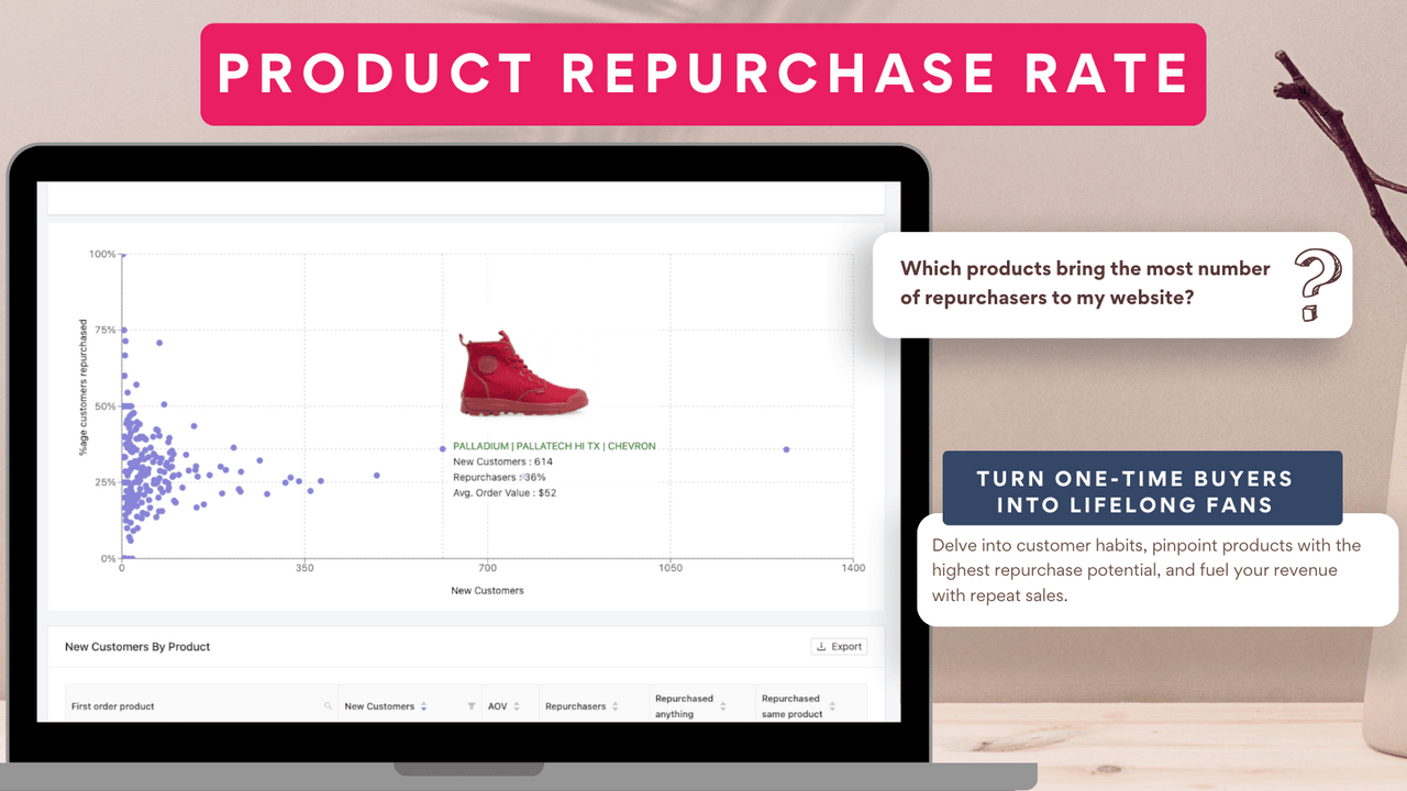 Product Repurchase Rate - Products that helped increase repeats