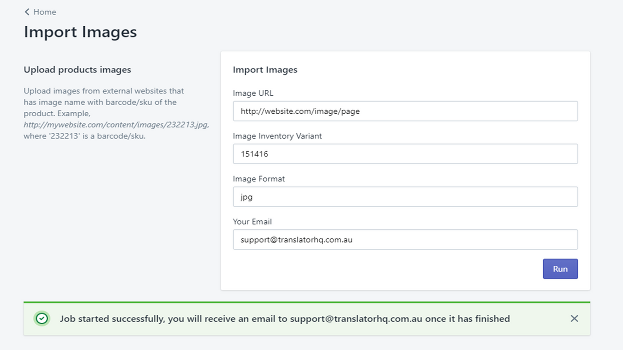 Image Migrator - importing job