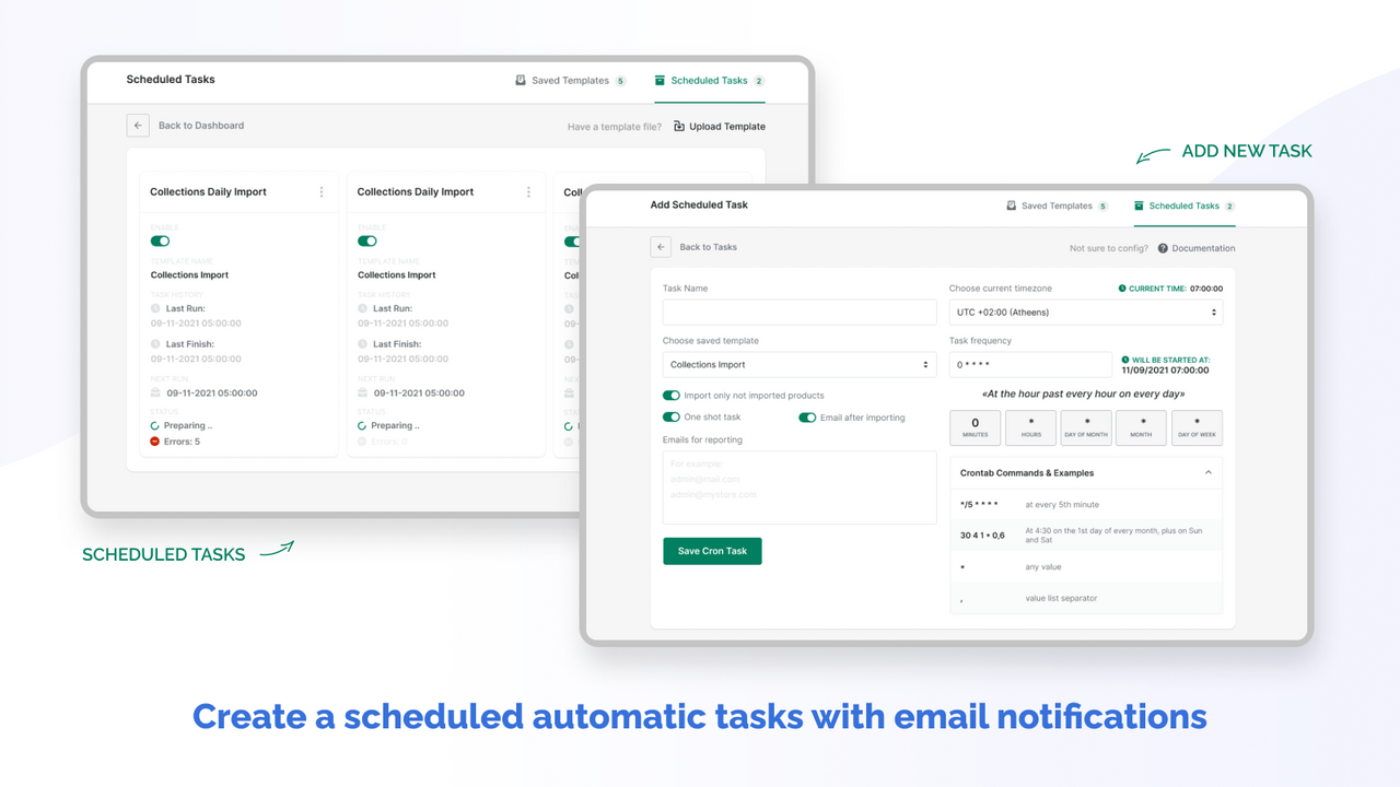 Create a scheduled automatic tasks with email notifications