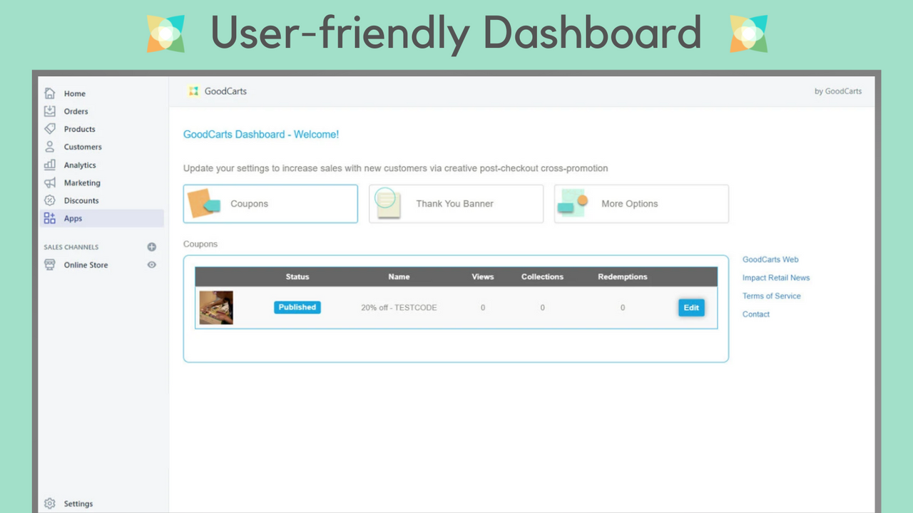 Easy to use dashboard.