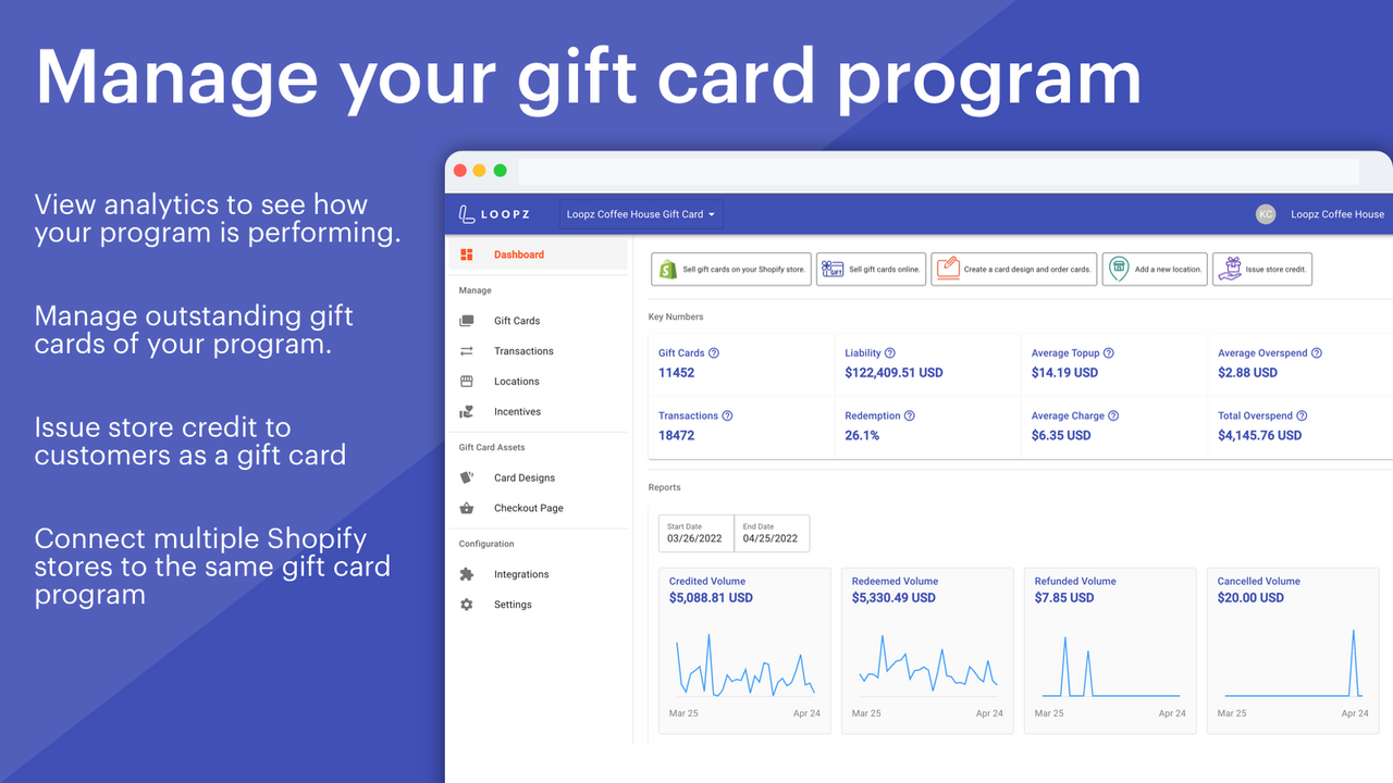 Manage your gift card program