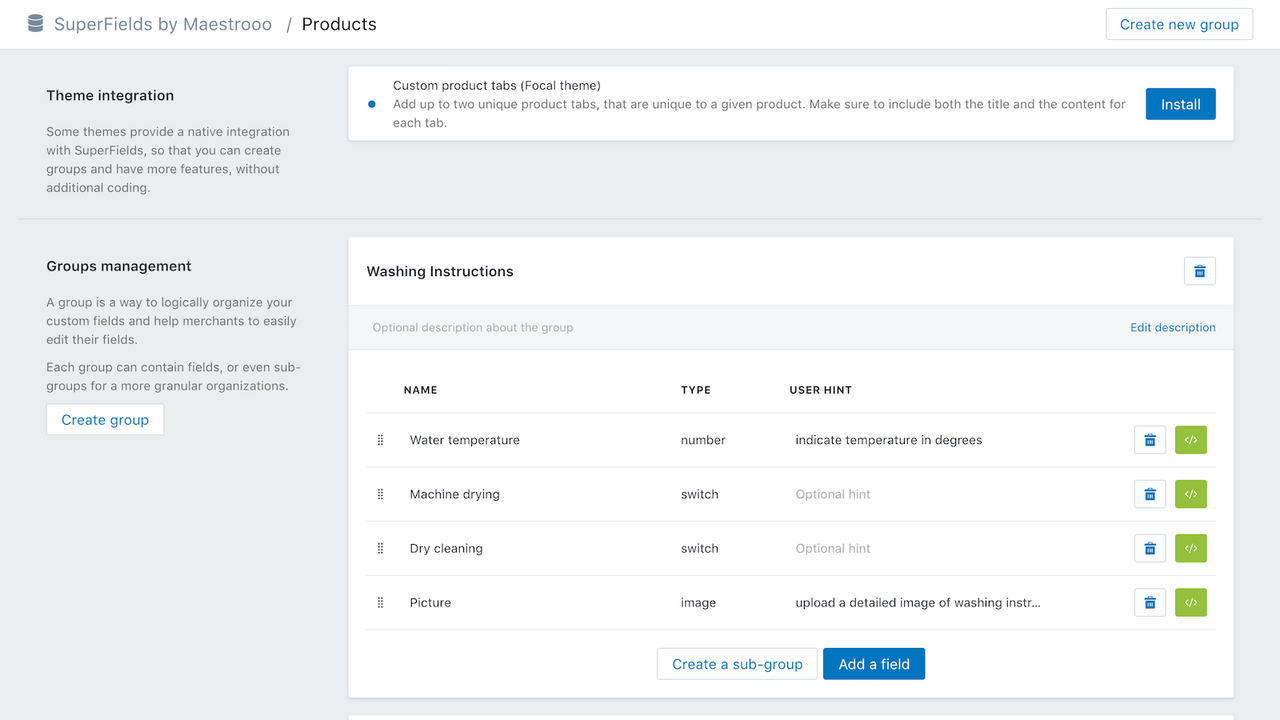 Managing metafields