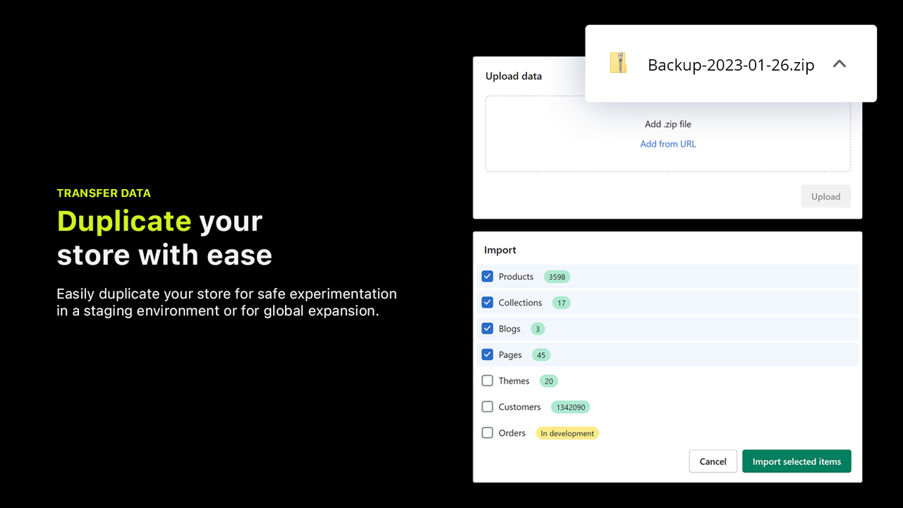 Duplicate your store for empowered innovation and testing