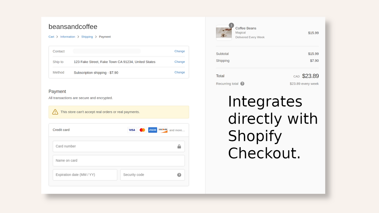 Integrated Subscription Checkout