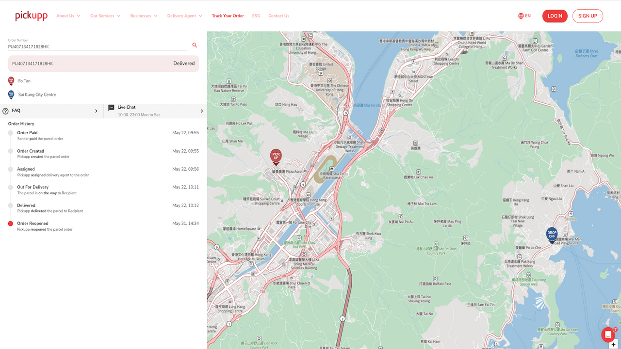 Real-time parcel tracking with automated SMS parcel updates.