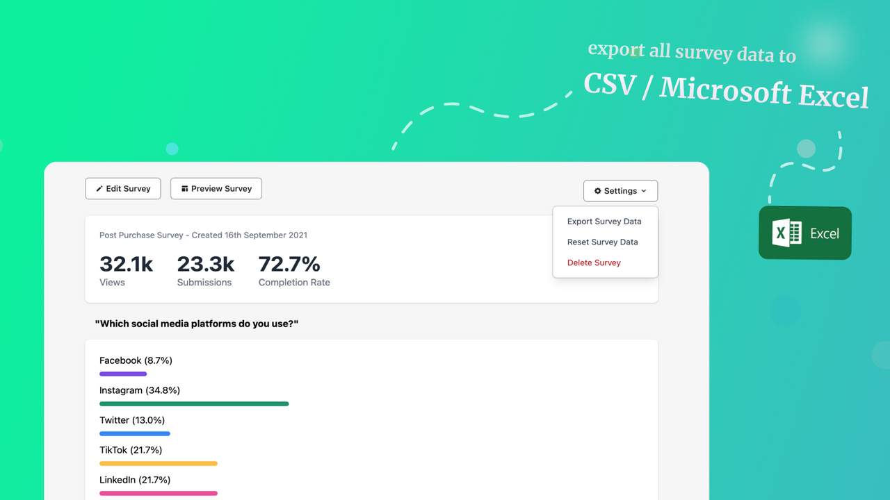 export to CSV / Microsoft Excel