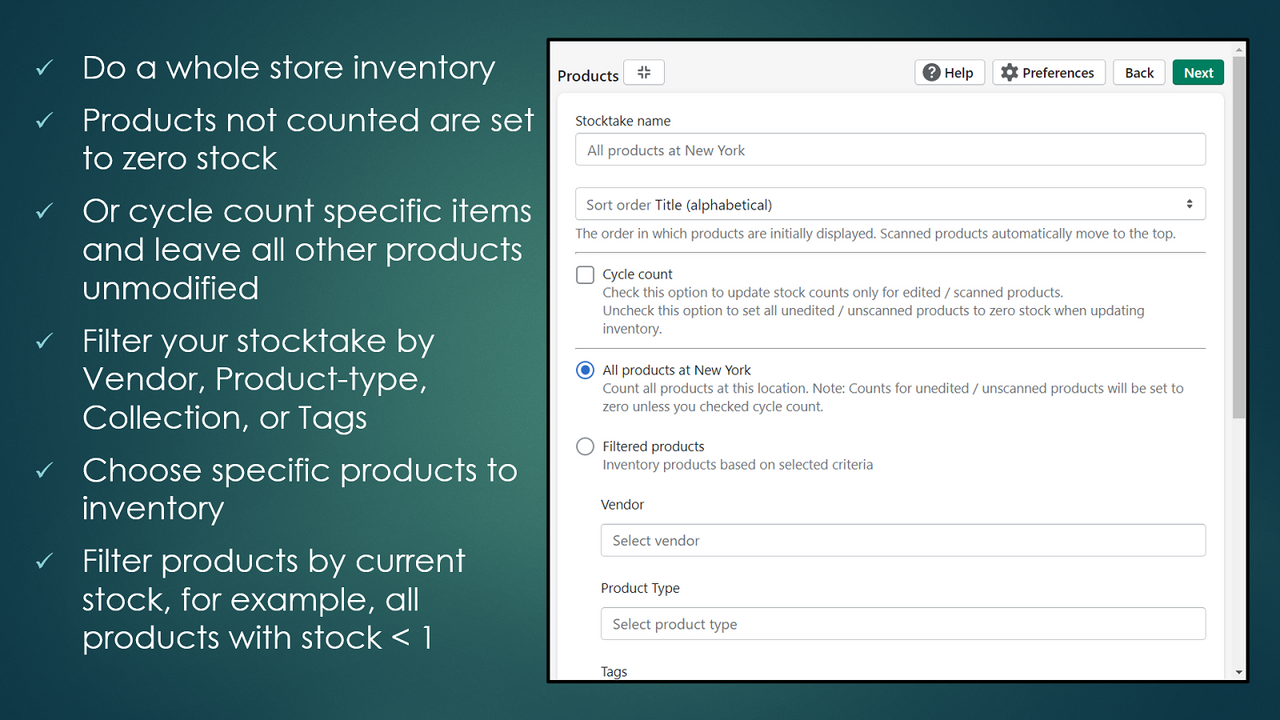 Filter product variants