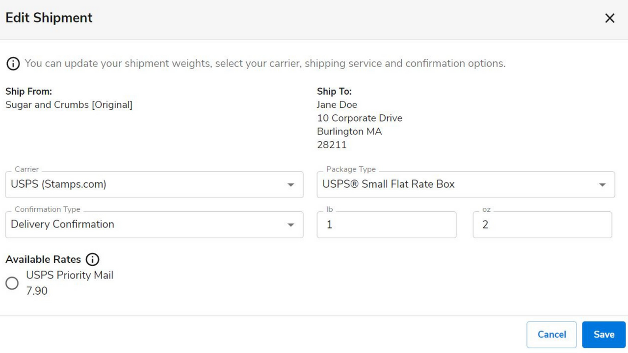 Print shipping labels from top carriers.