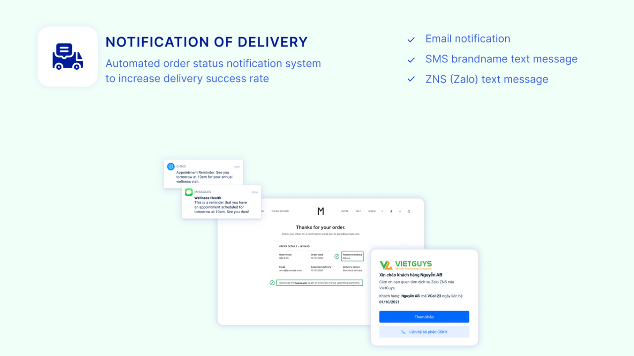 Shipments notification