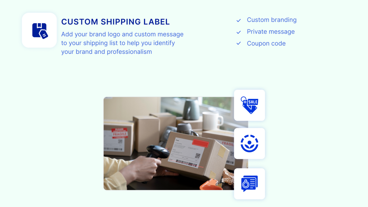 Custom shipping label