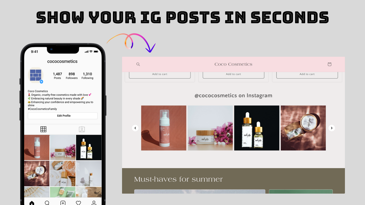 Show your Instagram posts in seconds