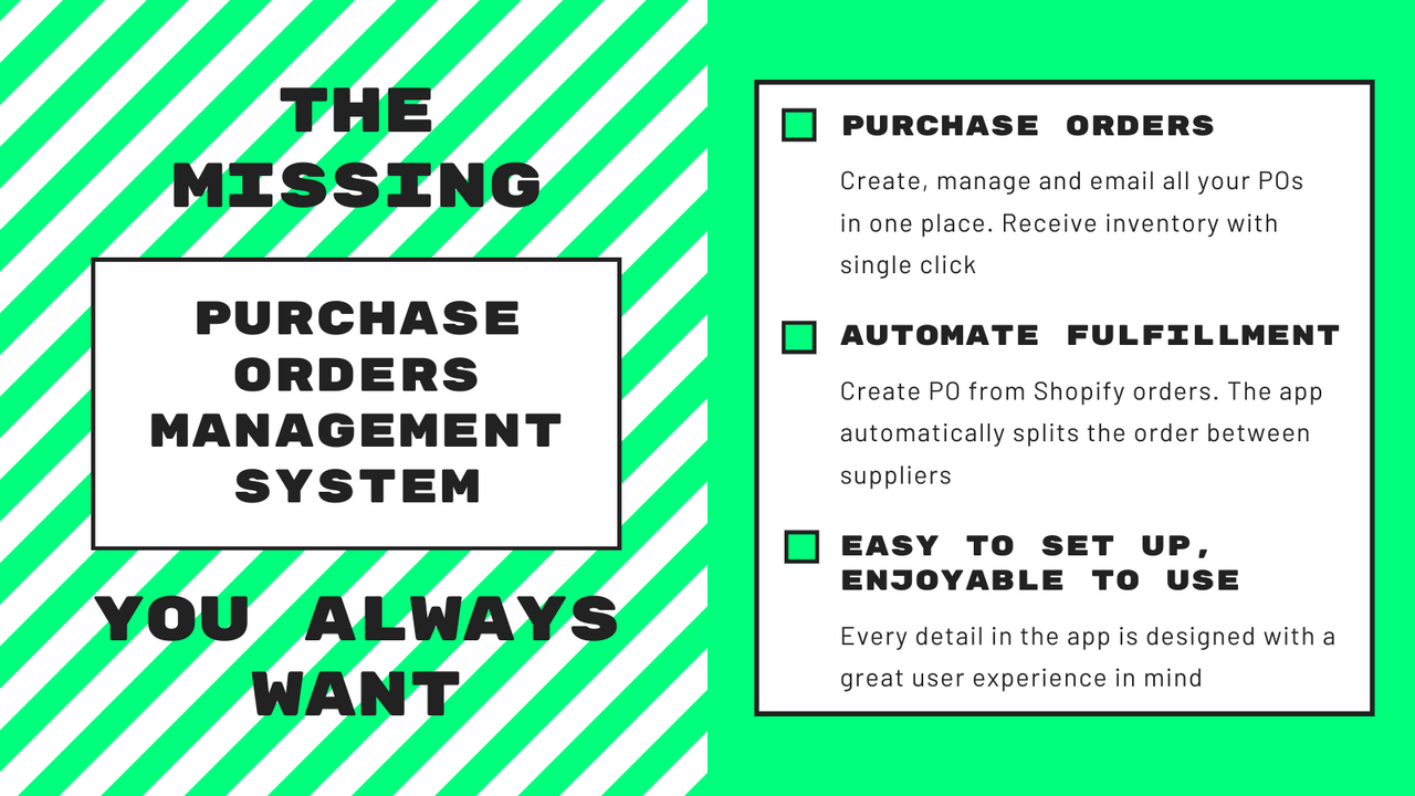 The missing purchase orders management system for Shopify