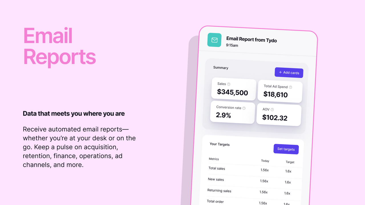 Email Reports: Performance reports sent directly to your inbox.