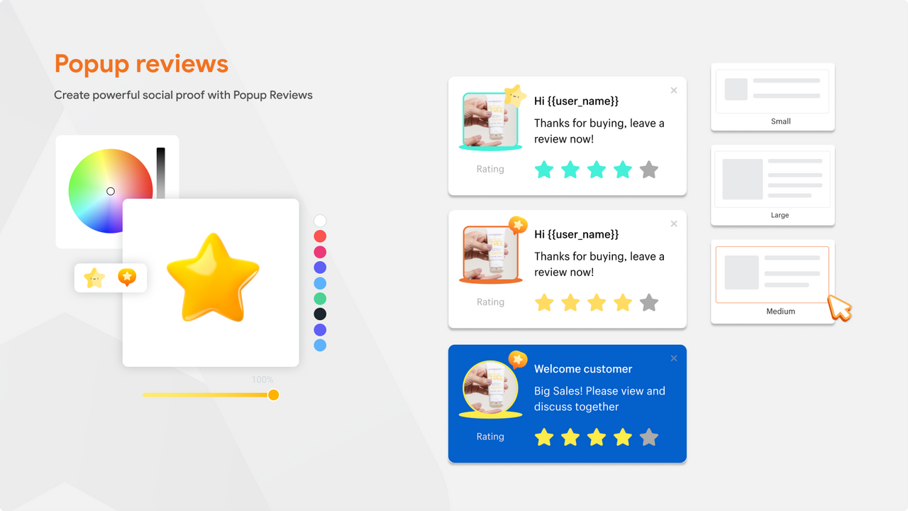 Product Reviews App Popup Review