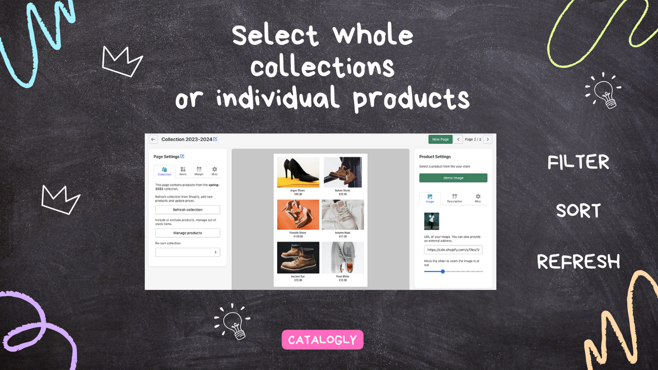 Manage collections with filtering sorting and refreshing