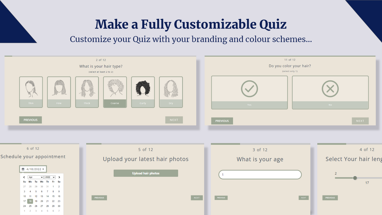 Advance product finder Quiz for skin, hair, nutrition and health