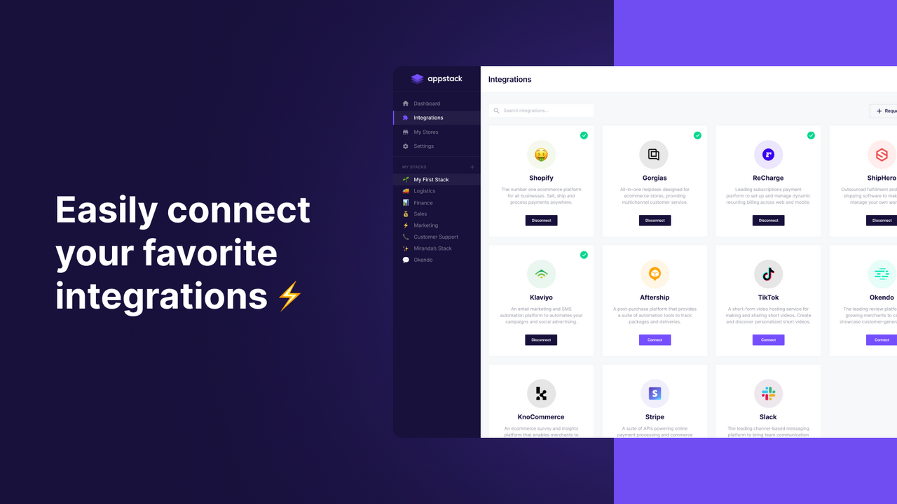 Easily connect your favorite integrations