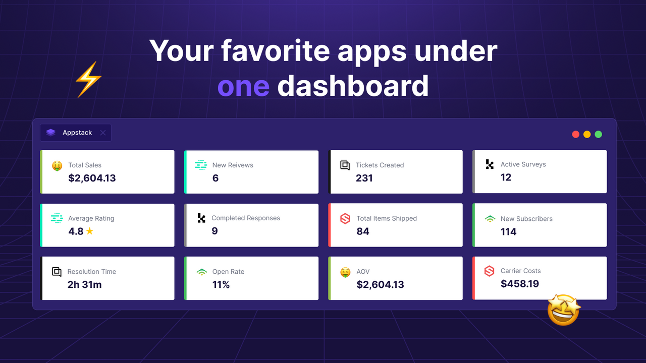 Your favorite apps under one dashboard