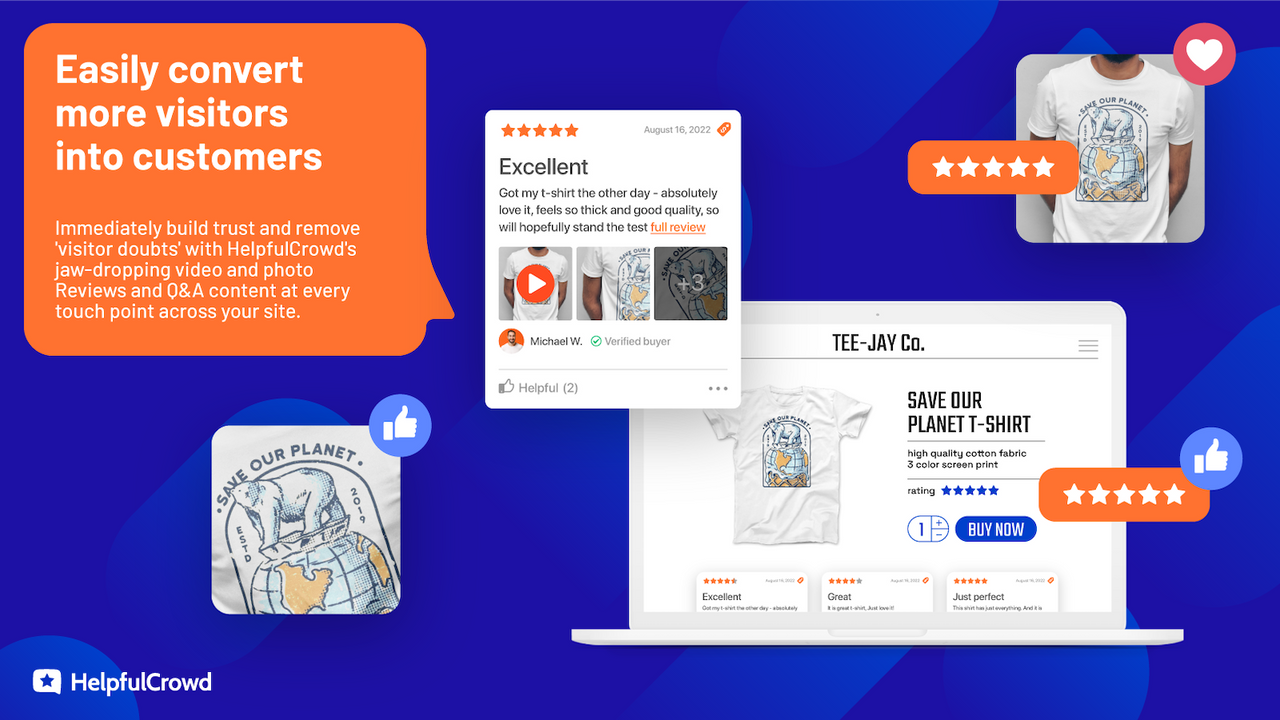HelpfulCrowd reviews converts more visitors into customers