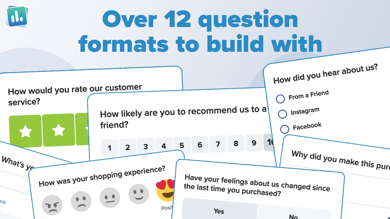 Over 12 question formats to build with