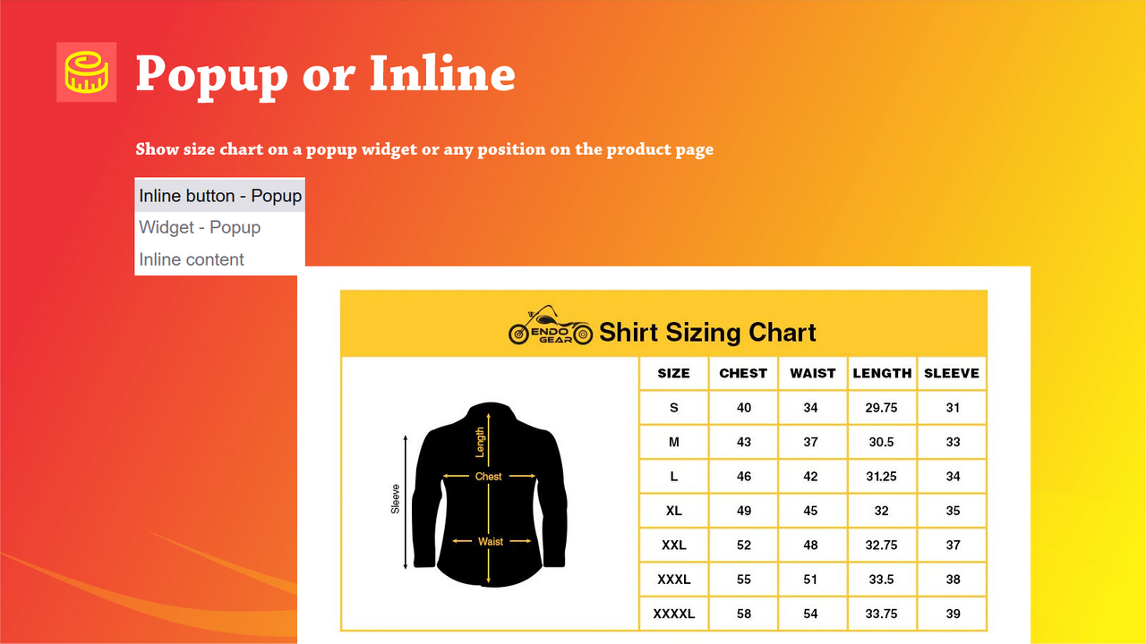 Easy Size Chart & Size Guide 01