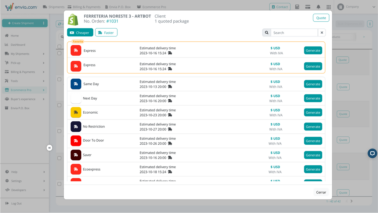 Envia Shipping and Fulfillment