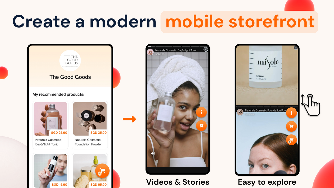 Create a modern mobile storefront