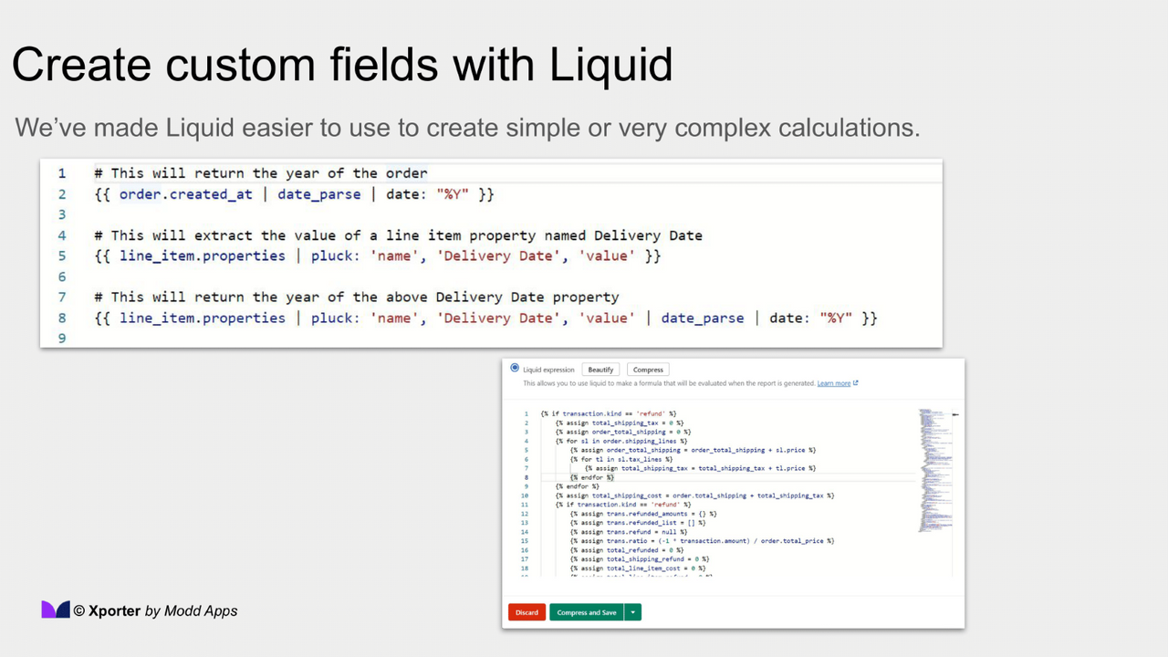 Create custom fields using Liquid