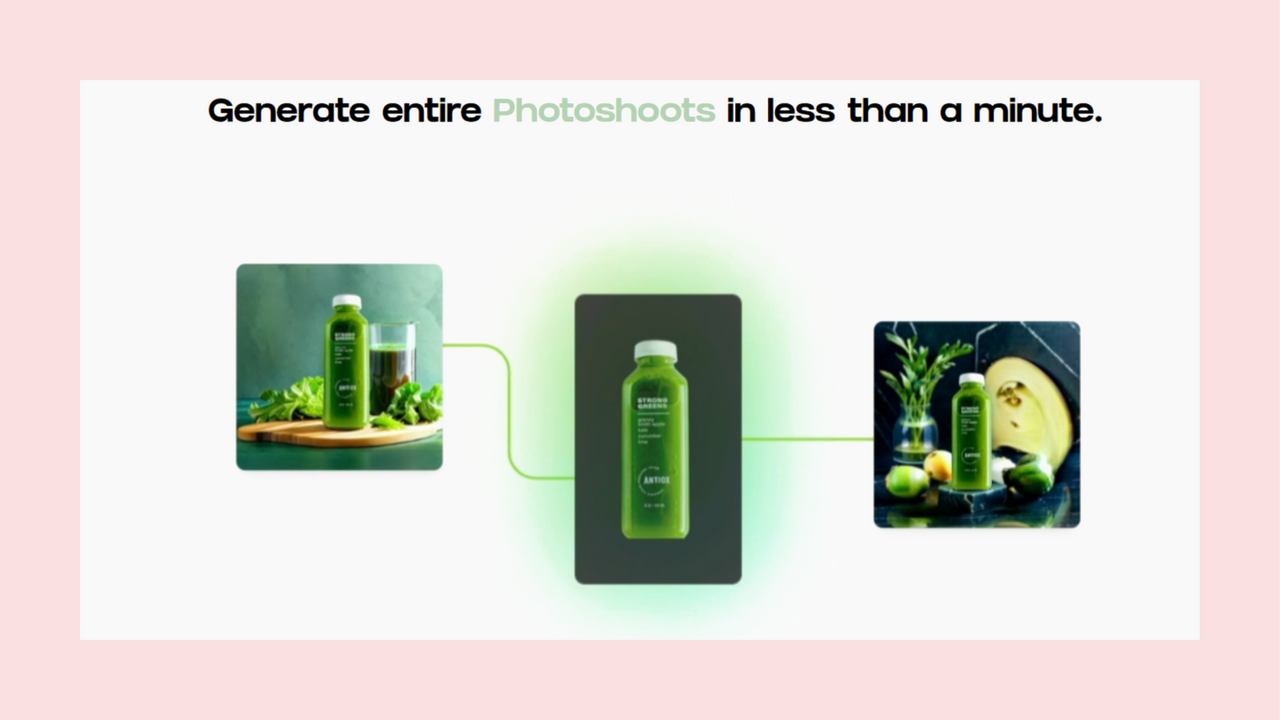 Generate entire Photoshoots in less than a minute.