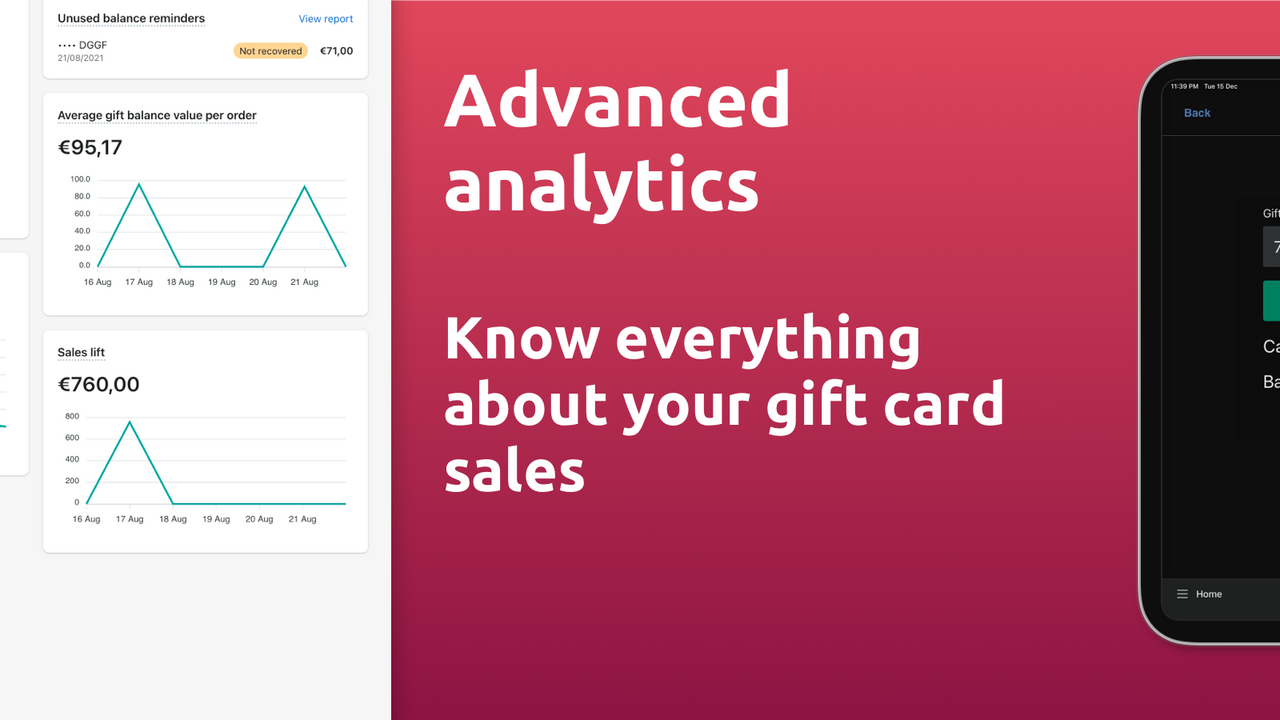 Advanced gift cards analytics