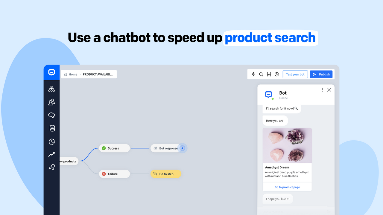 Product search in ChatBot and Shopify integration