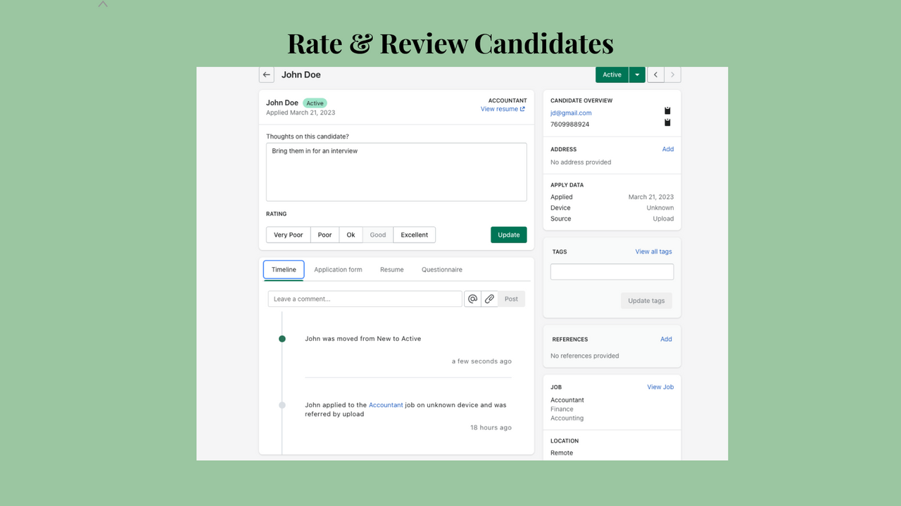 Rate & Review Candidates