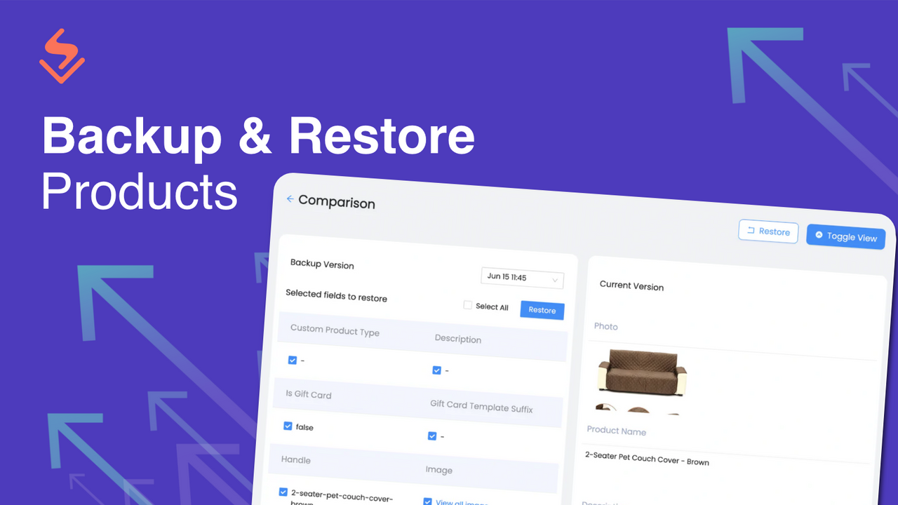 Backup & restore products in store