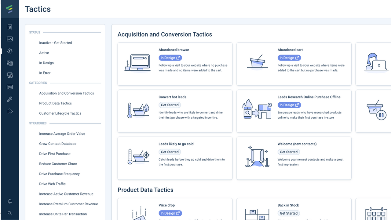 Easy to use built-in use cases (Tactics)