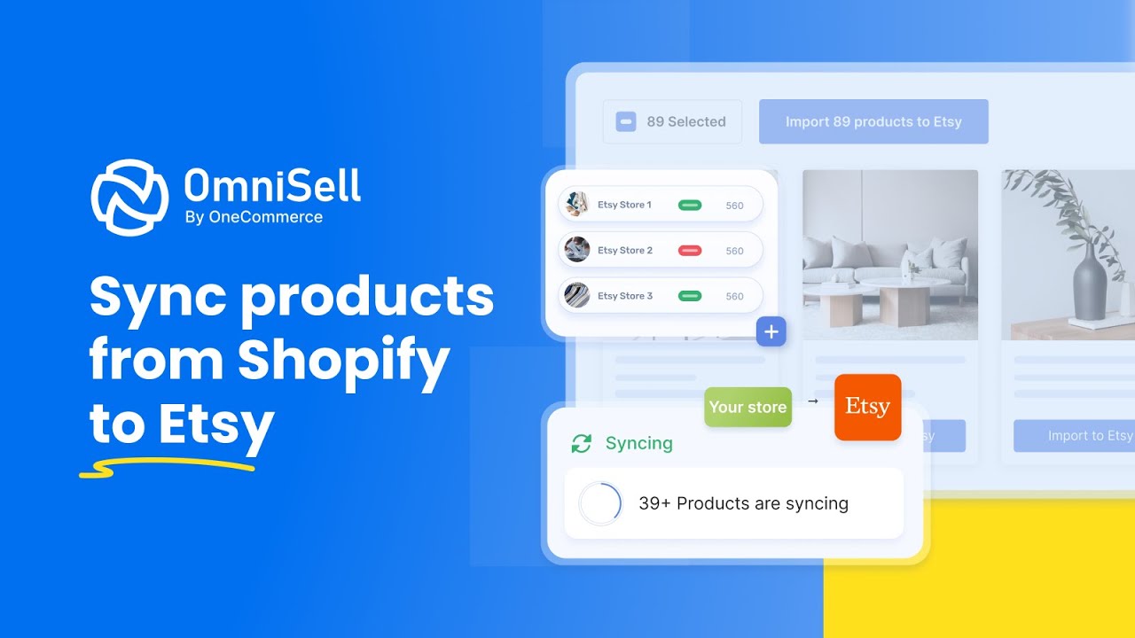 Seamlessly sync products across eBay, Etsy, and Shopify with OmniSell integration.