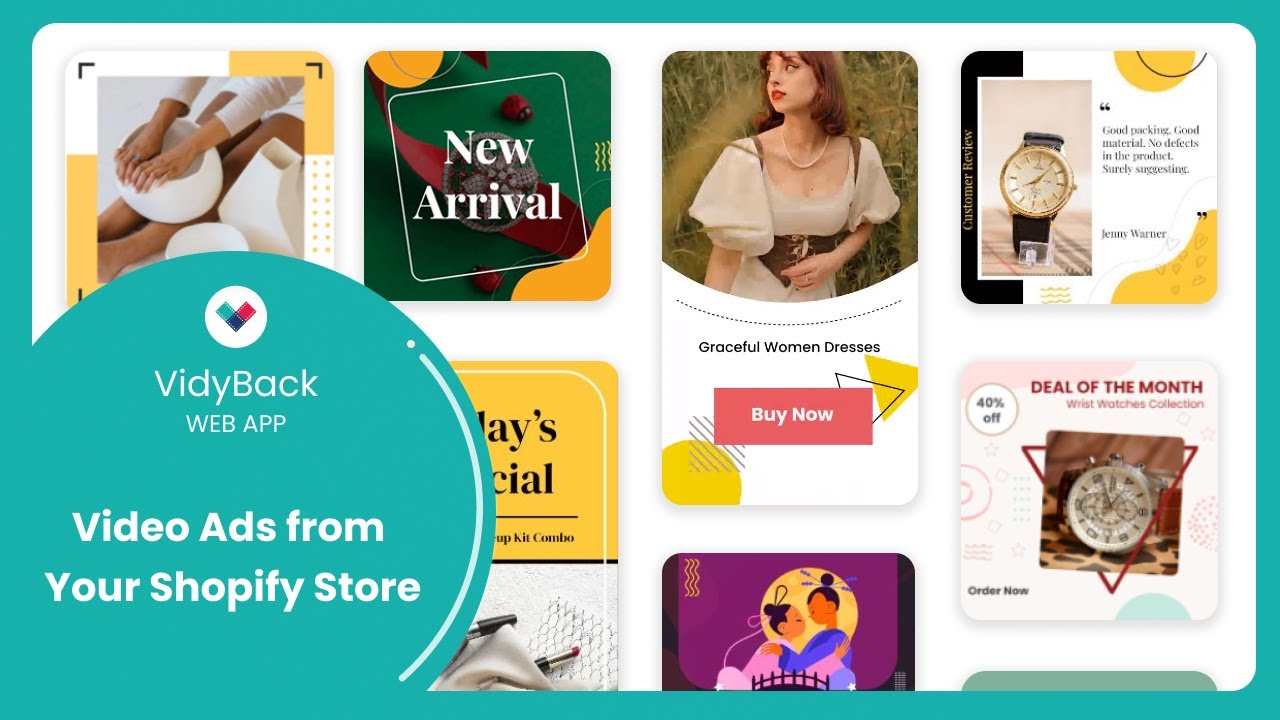 Create and post video ads for your products with ease, and boost your store views with VidyBack.