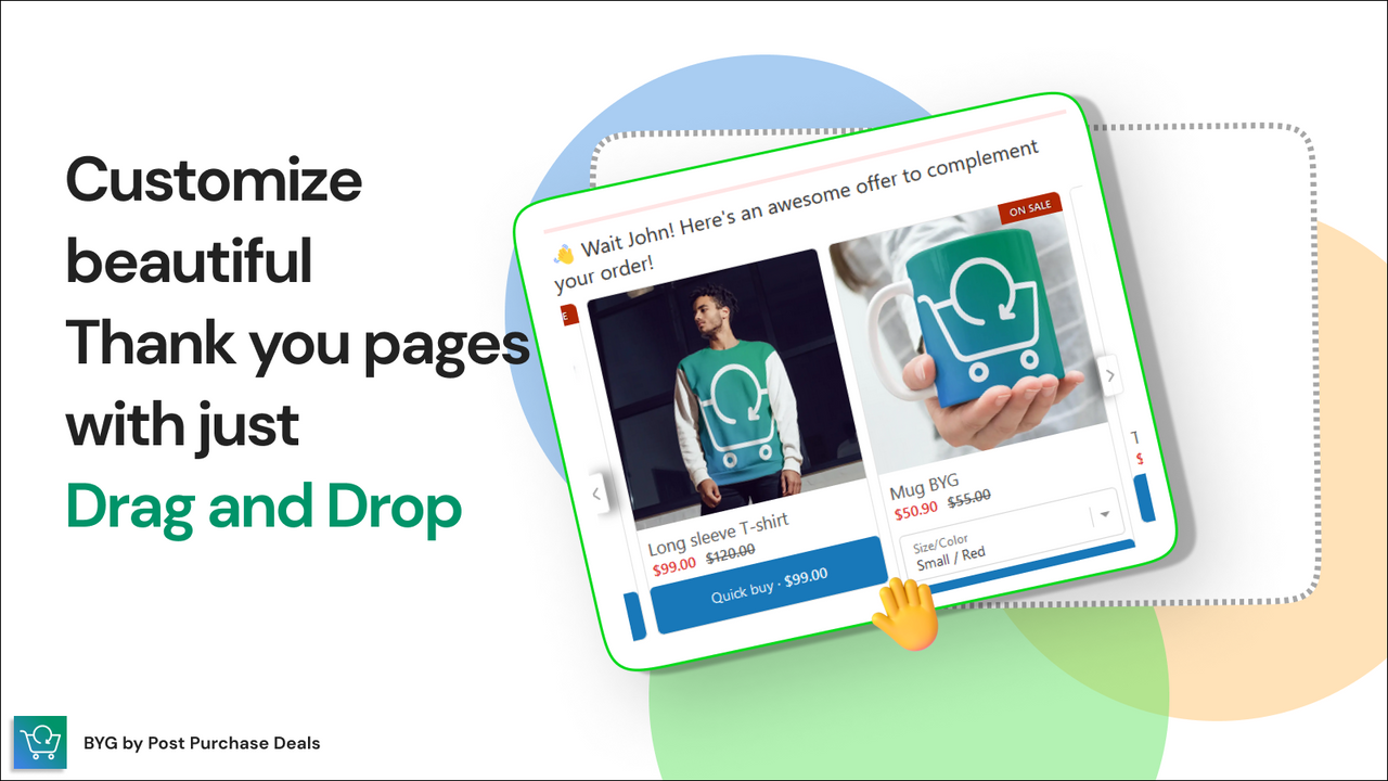 Customize beautiful Thank you pages with just Drag and Drop