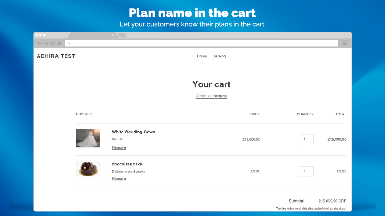 View Subscriptions in Cart Pages