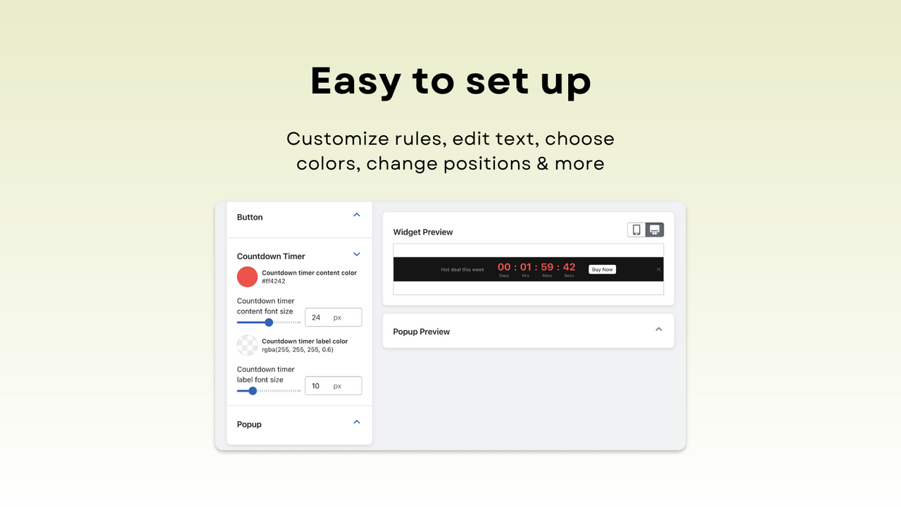 easy to set up with shopify os 2.0 theme