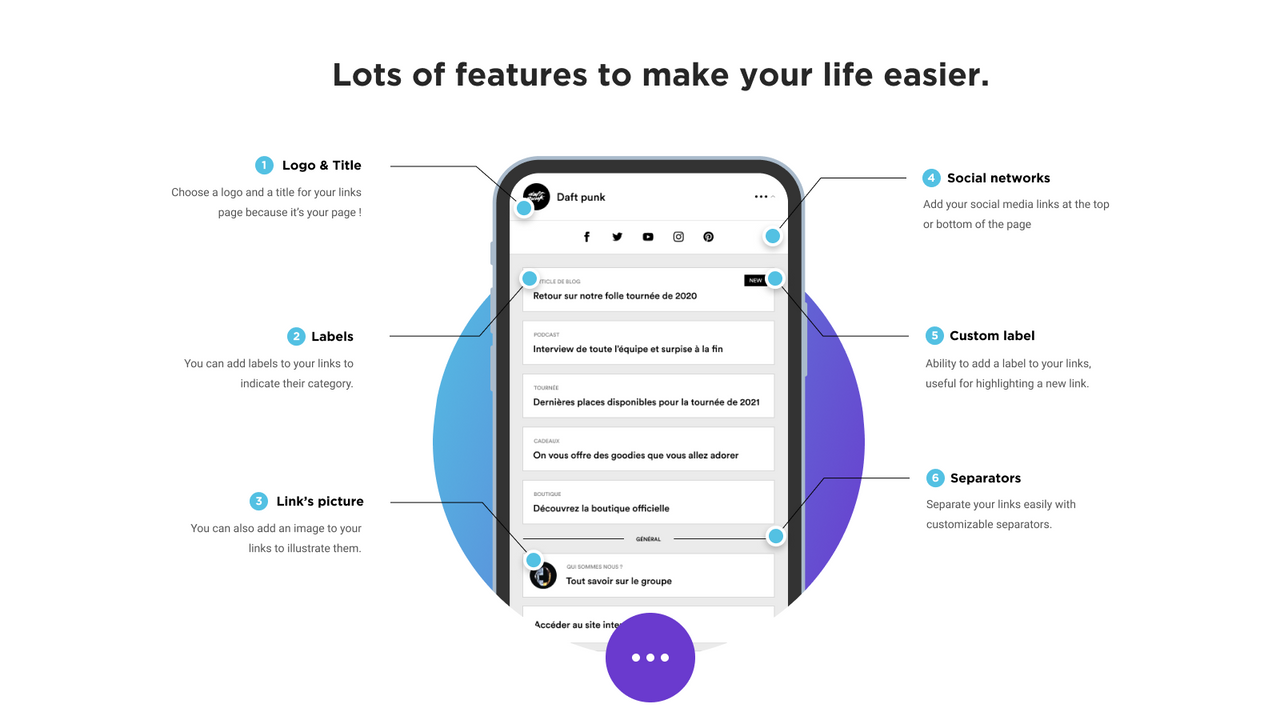 Lots of features to make your life easier.