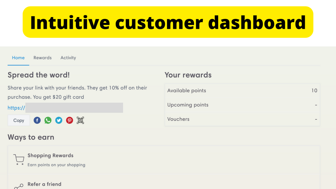 Intuitive customer dashboard